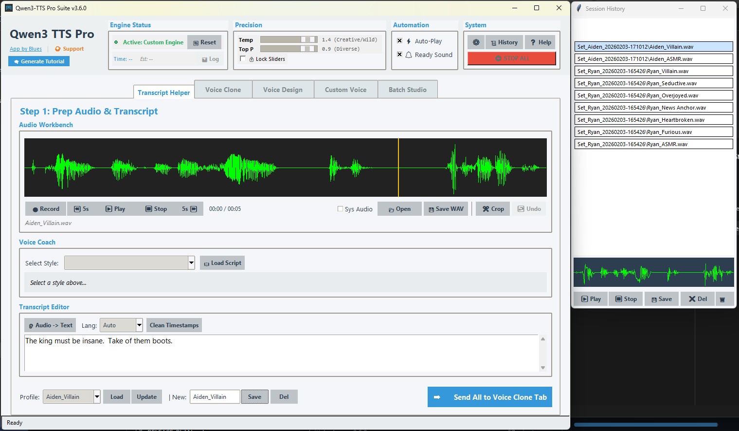 Transcript Helper Interface