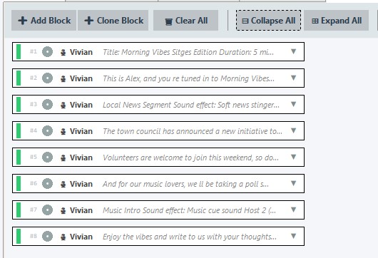 Batch Studio — collapsed blocks view