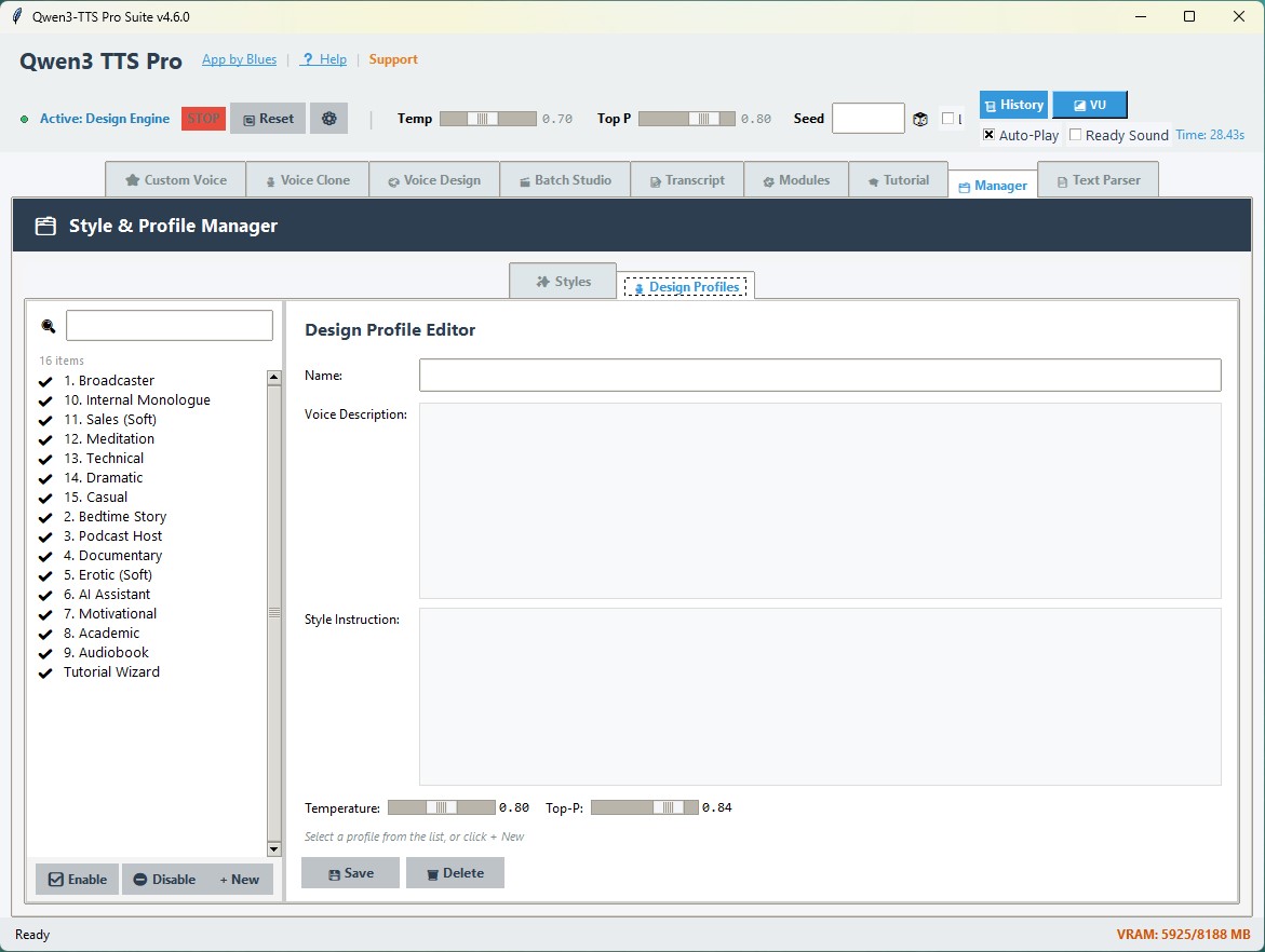 Style & Profile Manager